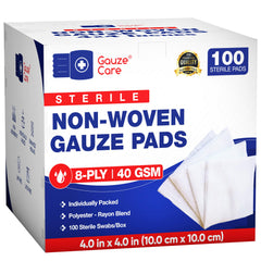 Gauze Care 4x4 non-woven sterile gauze pad for wound care and fluid absorption