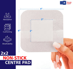Gauze Care bordes acrilicos adhesivo 4x4 para fijacion suave