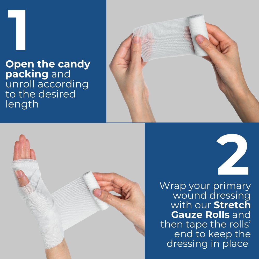 Gauze Care individually packed rolls ensuring hygienic storage
