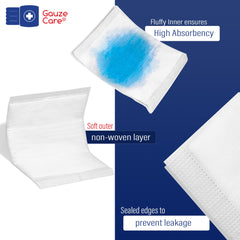 Gauze Care Individually wrapped wound dressing ensures hygiene and convenience.