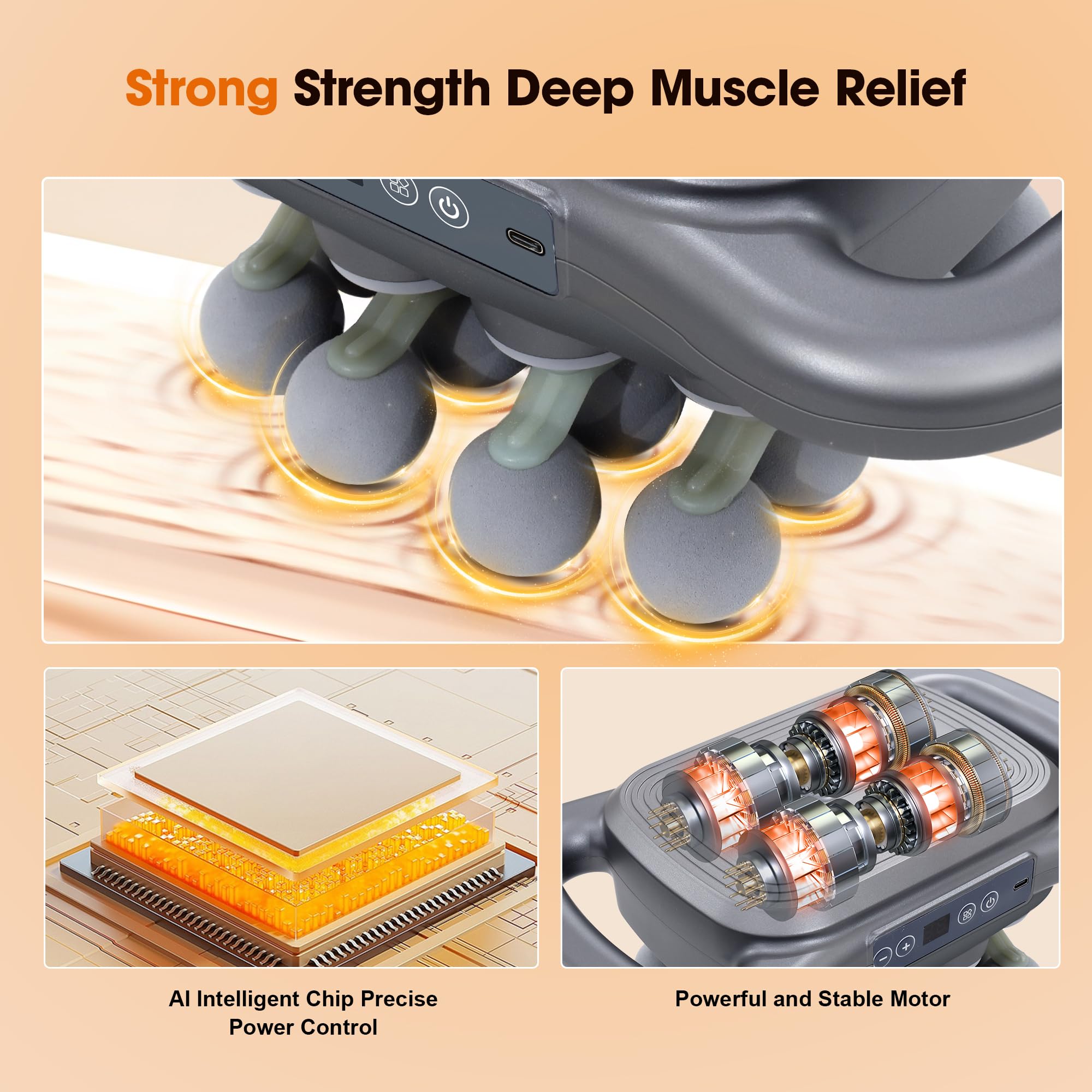 GAXEZO control panel for adjusting 9 modes and intensity for personalized relief