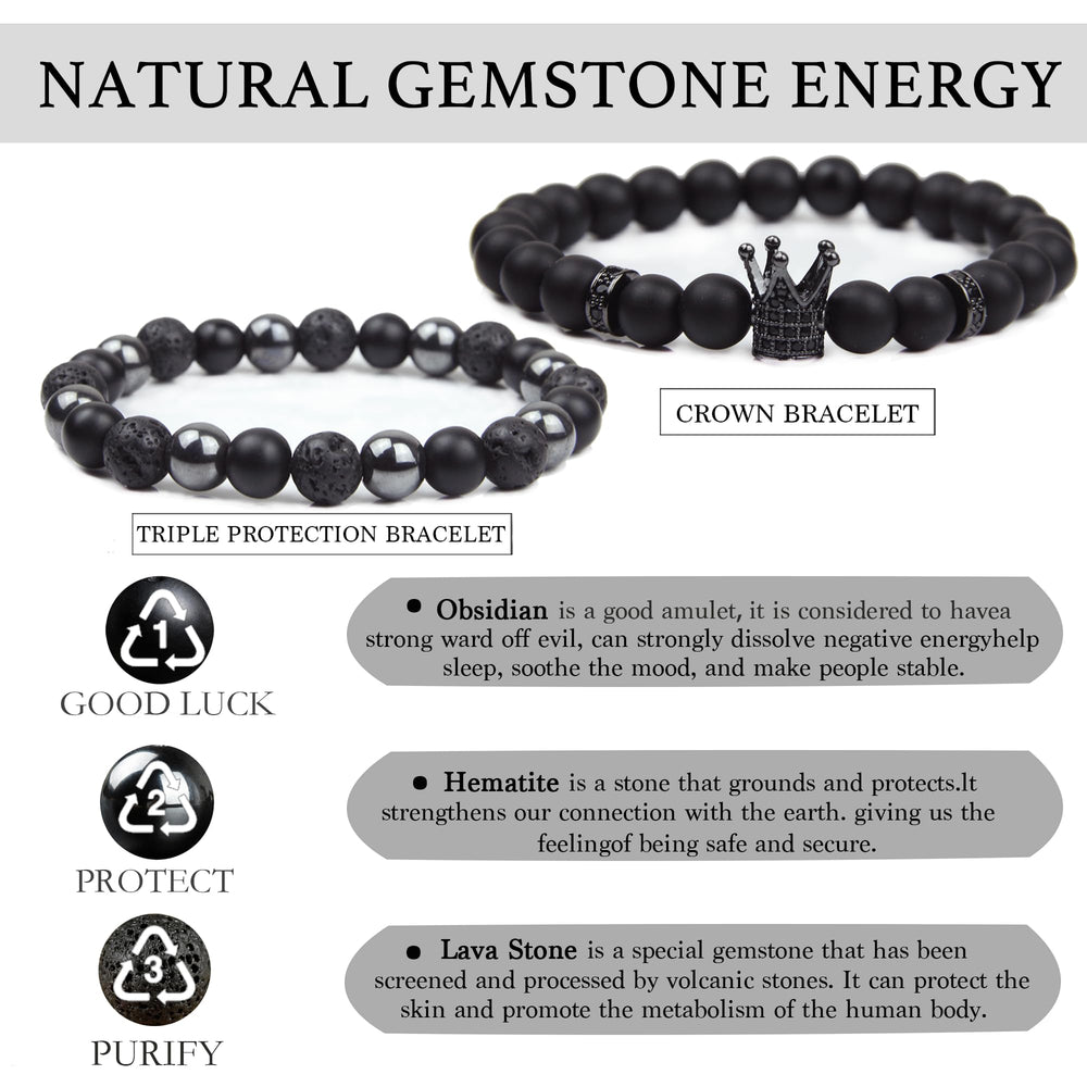 GDLKPYHS black onyx and hematite beads offer grounding and protective aesthetic