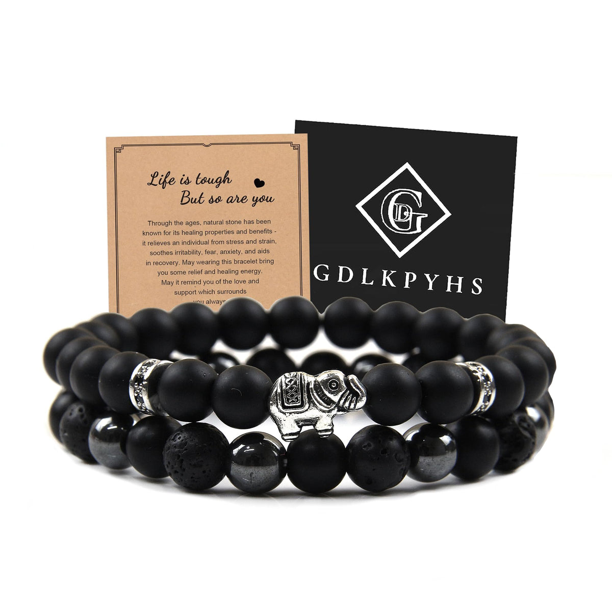 GDLKPYHS black onyx bracelet beads for stylish daily protection and focus.
