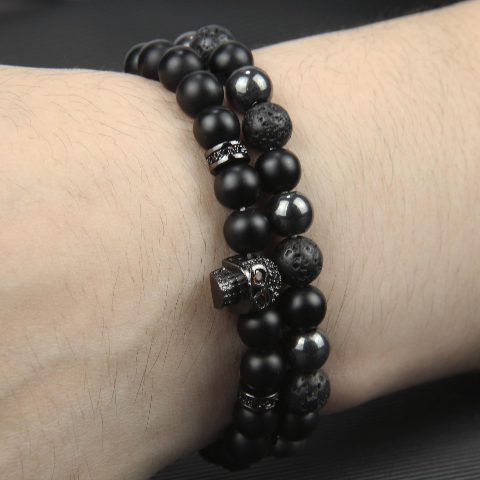 GDLKPYHS Hematite beads providing grounding and emotional balance.