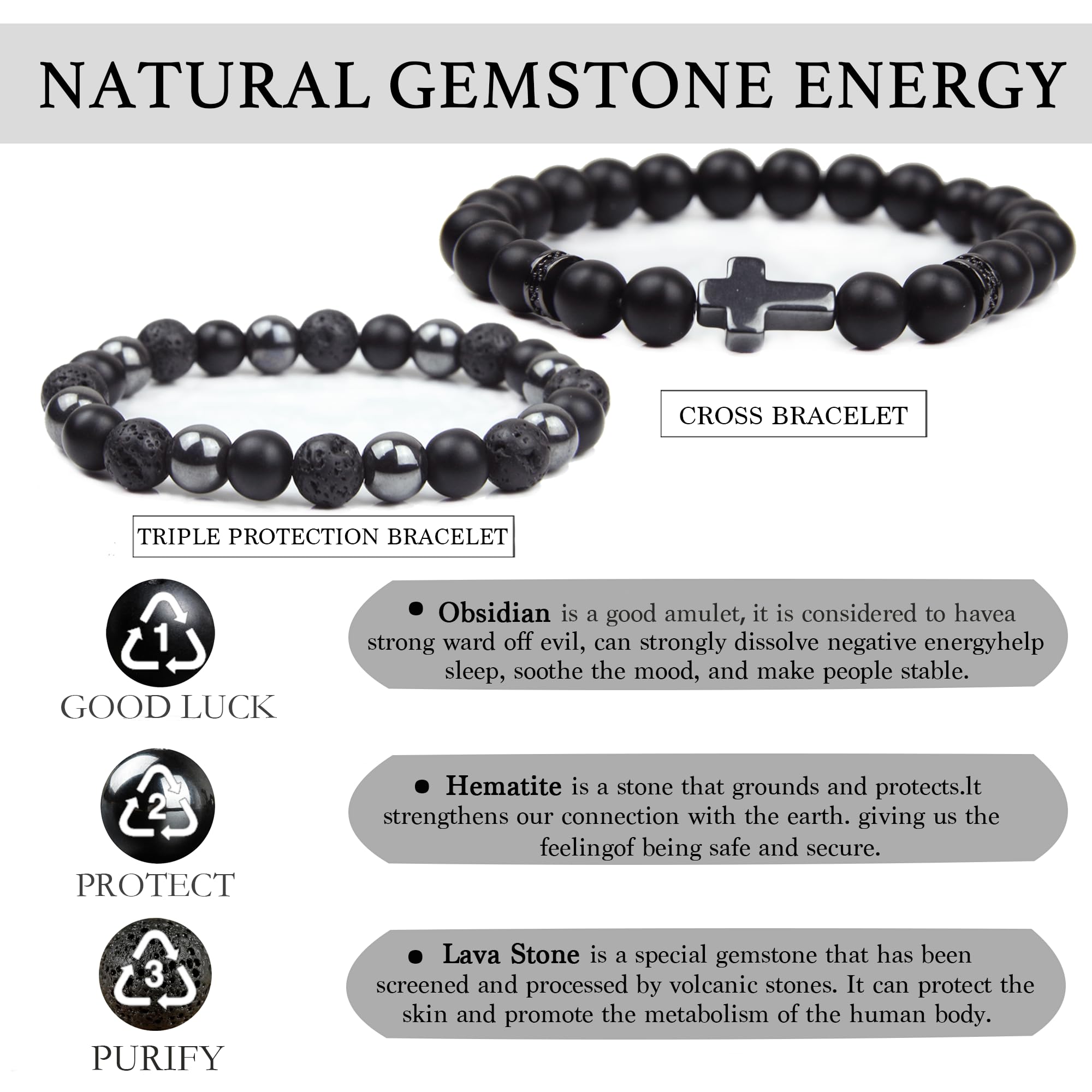 GDLKPYHS hematite protection bracelet emphasized grounding design