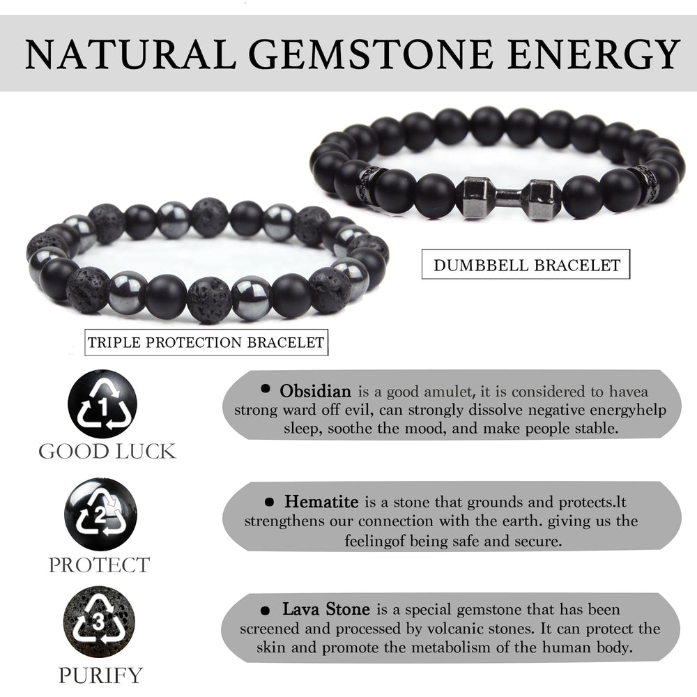 GDLKPYHS hematite protection bracelet close-up with grounding shine