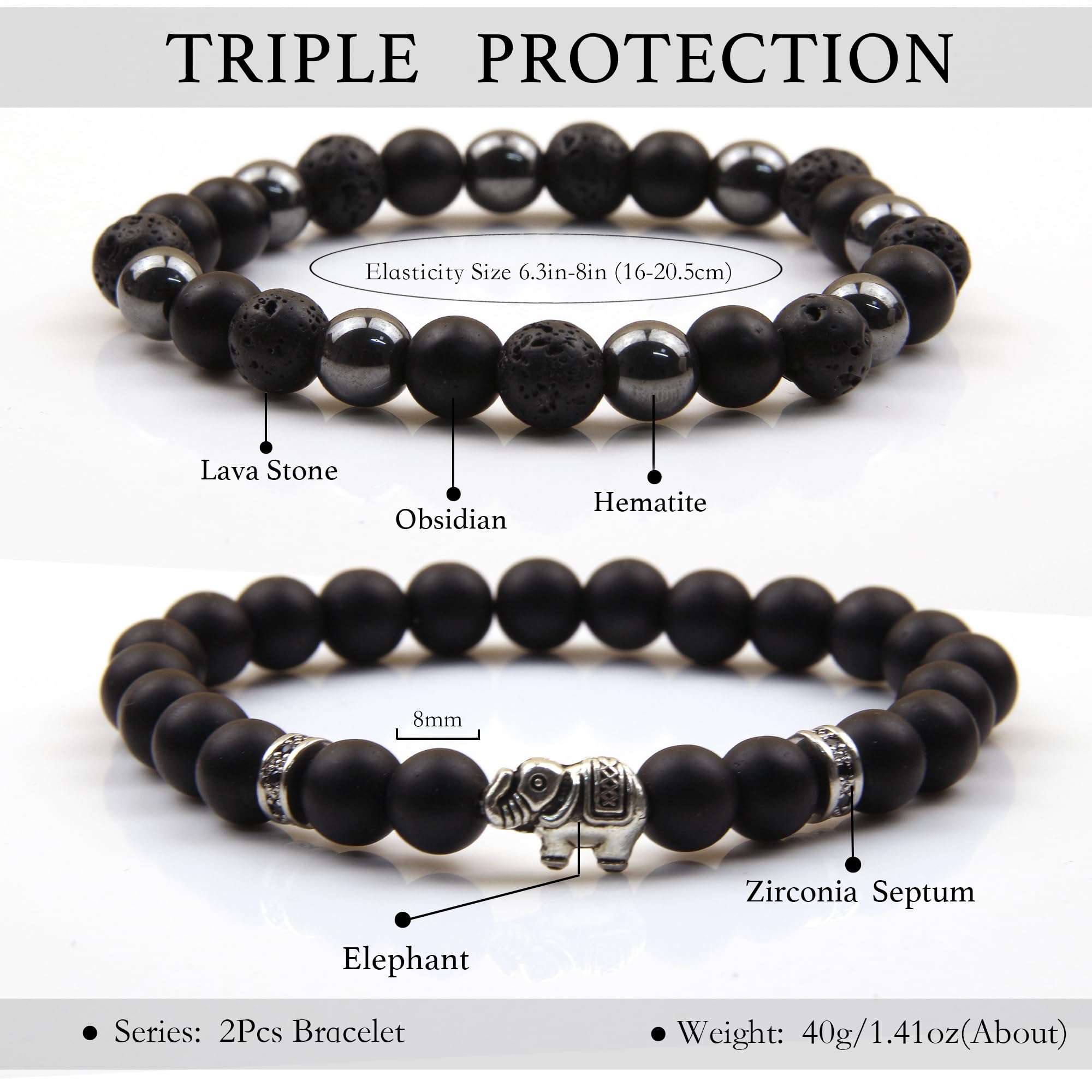 GDLKPYHS lava stone diffuser bracelet for fragrance and energy absorption.