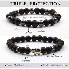 GDLKPYHS lava stone diffuser bracelet for fragrance and energy absorption.
