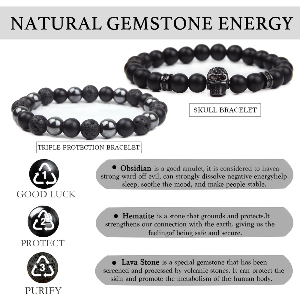 GDLKPYHS Men's bracelet with skull detail suitable for casual and formal looks.