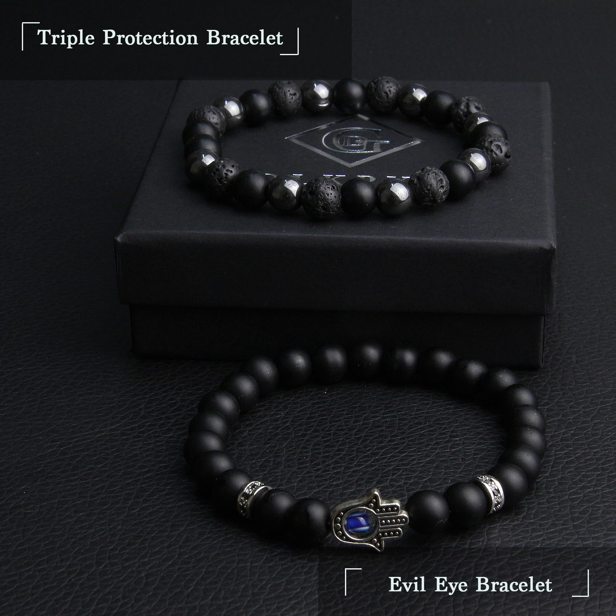 GDLKPYHS men's bracelet on wrist with rugged modern appeal.