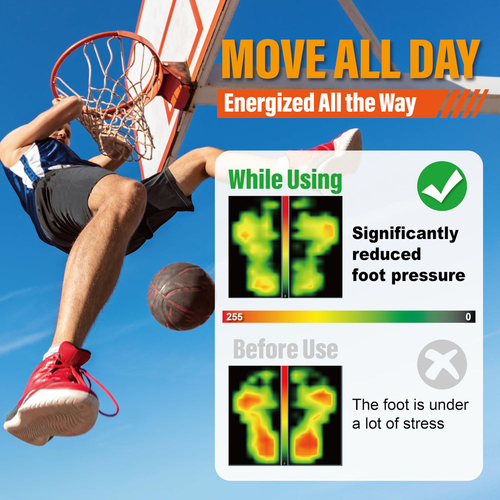 GED basketball insole deep heel cup secures the heel for stability