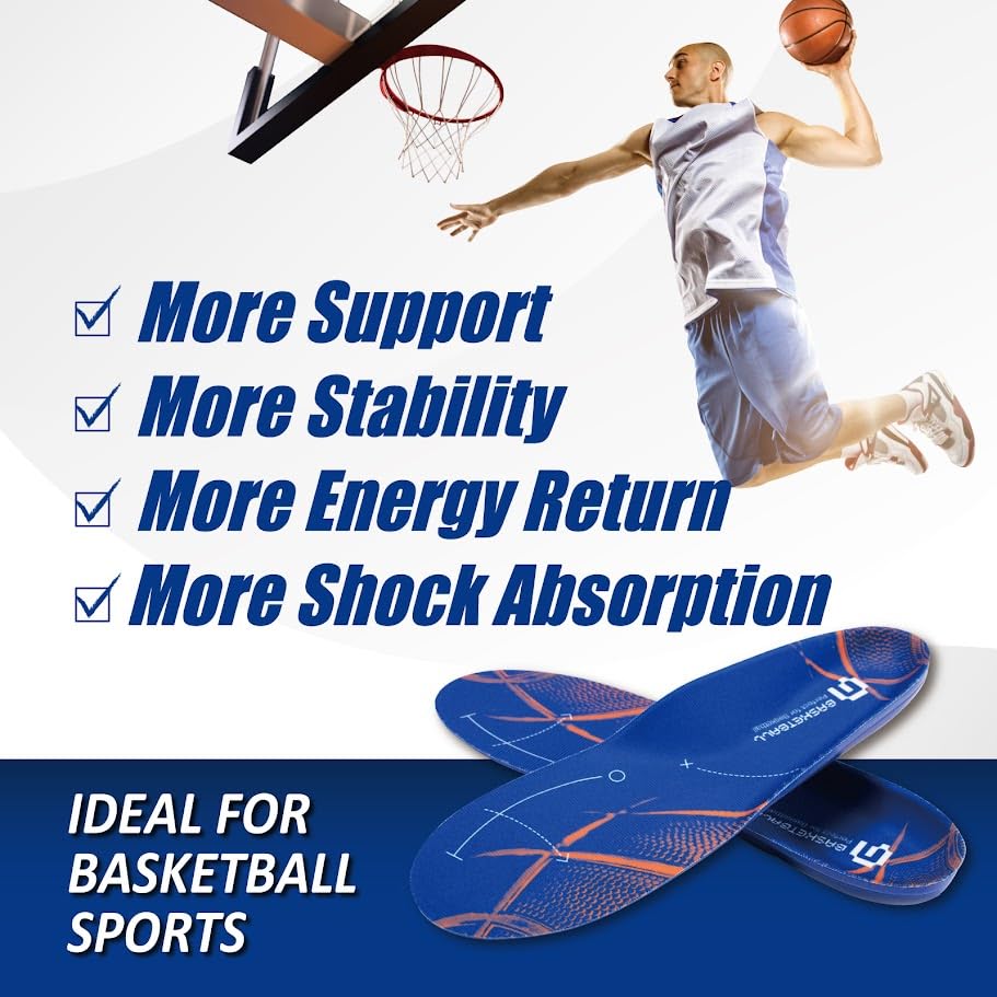 GED basketball insole rebound design quickly returns to shape for reliable performance