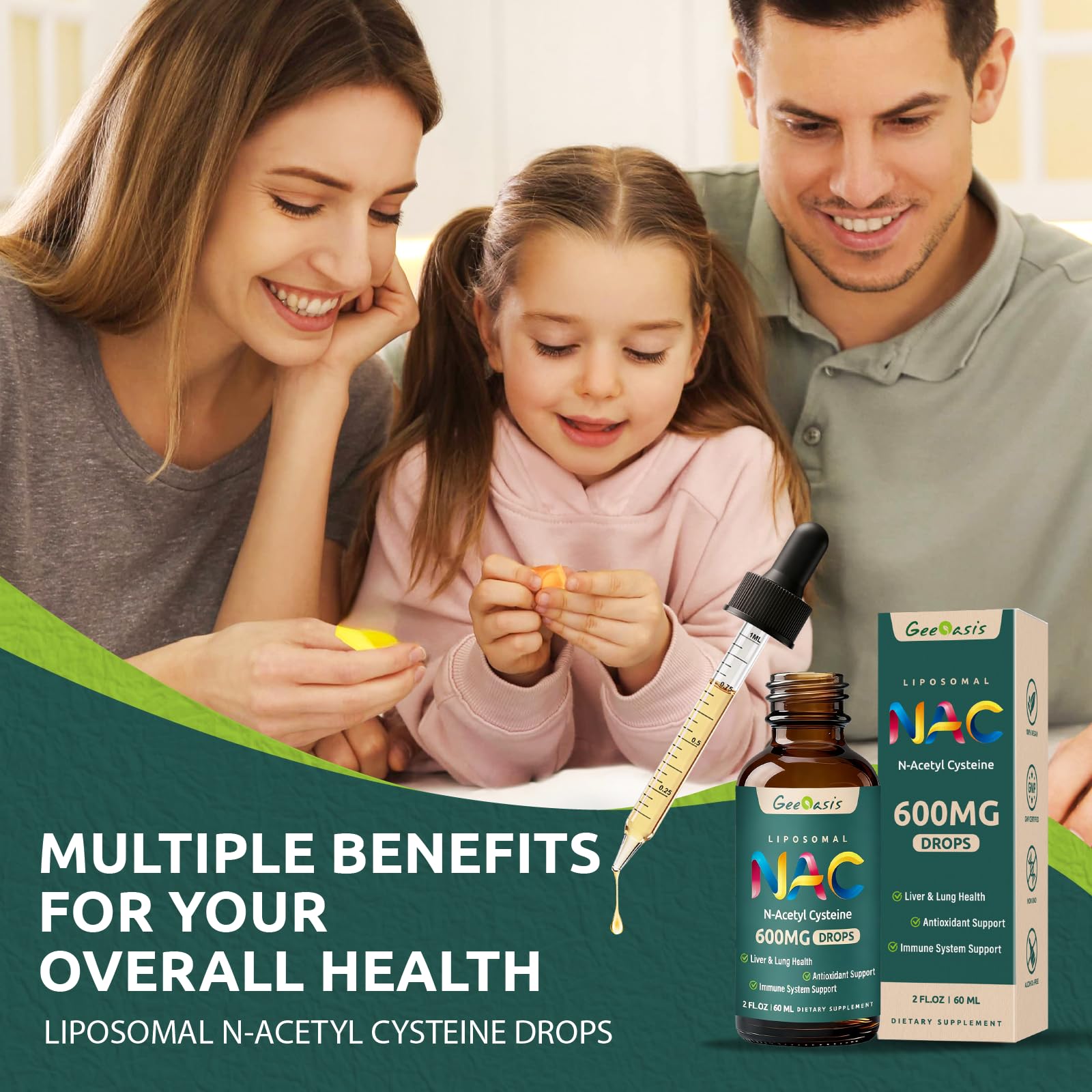 Geeoasis liposomal technology promotes better absorption.