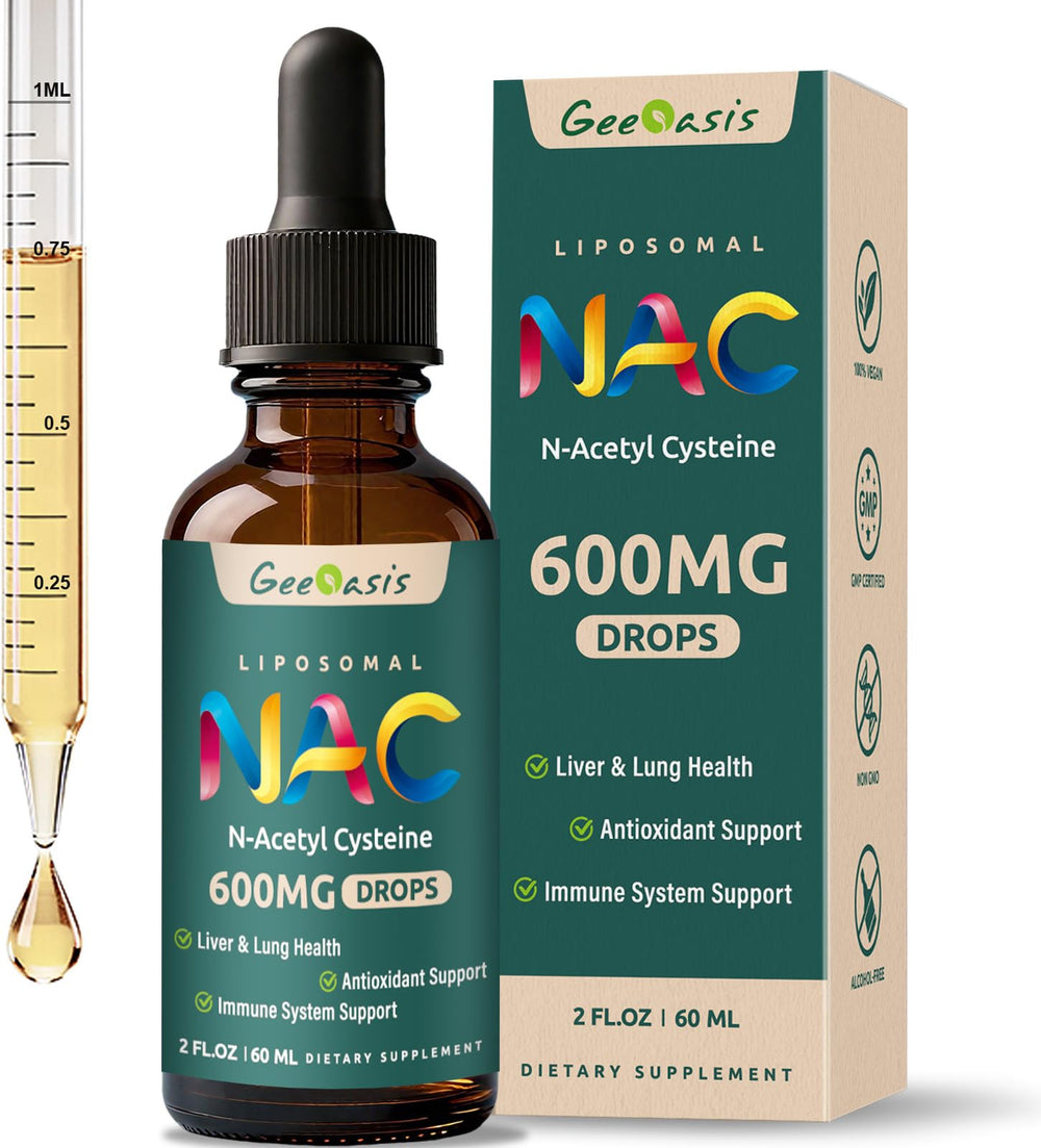 Geeoasis liposomal NAC bottle for easy daily dosing.