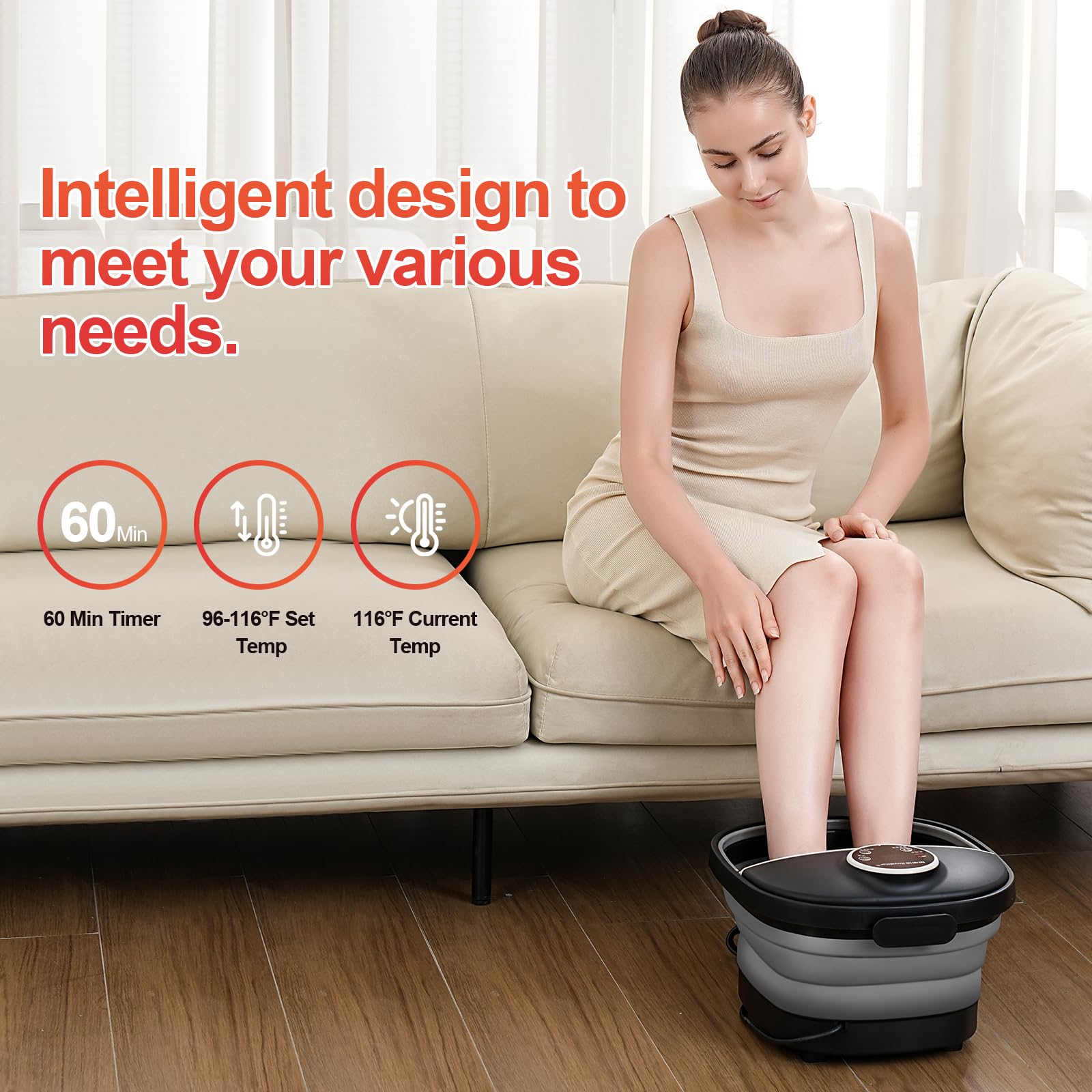 GEHONA massage rollers and bubbles for a relaxing foot massage.