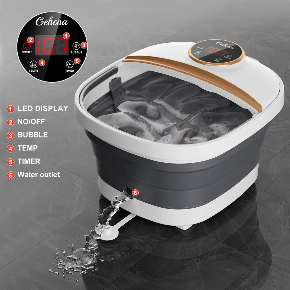 GEHONA foot spa bath with temperature control for consistent warmth