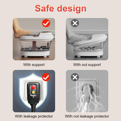 GEHONA foot spa bath with two side supports for stable setup