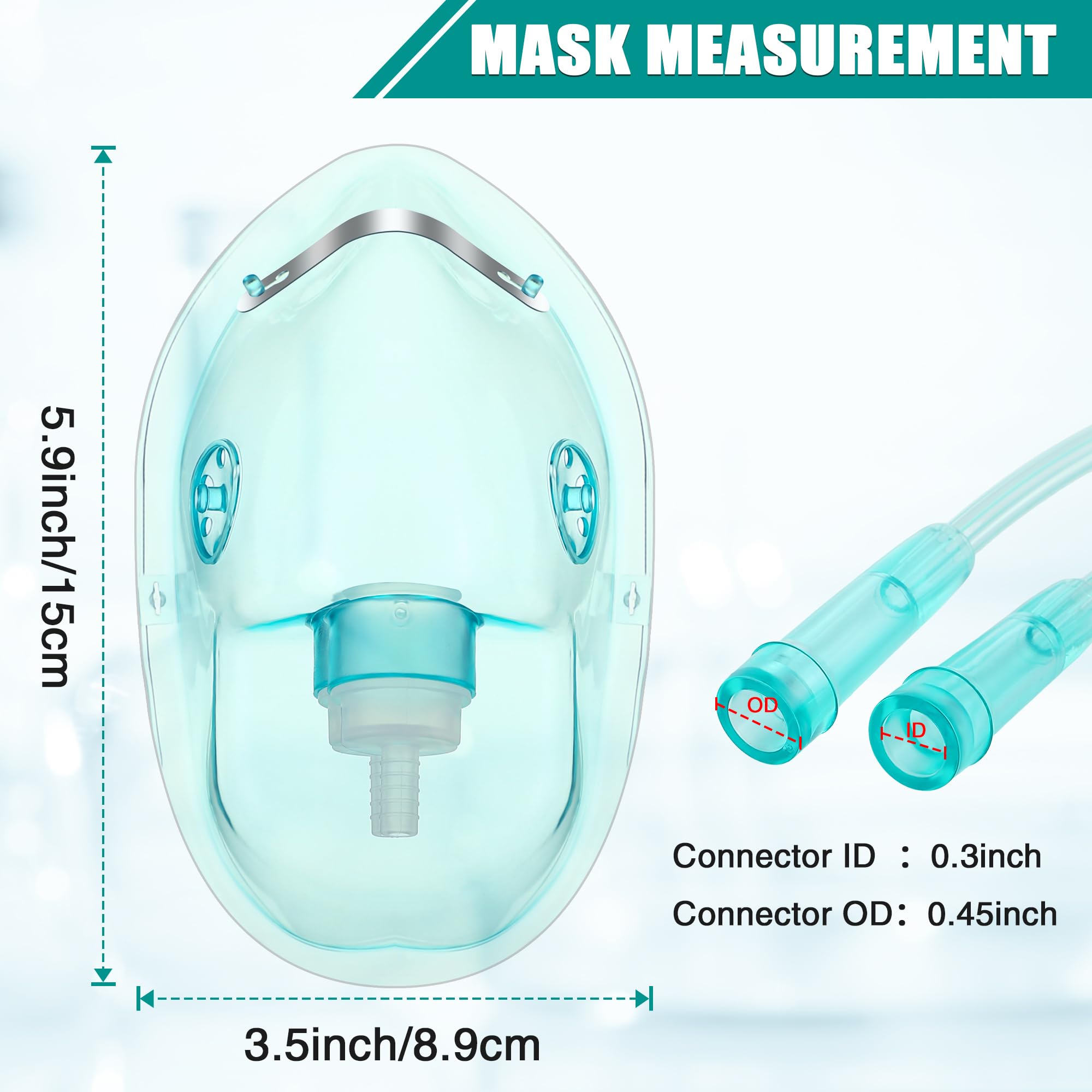 Geiserailie adjustable headband on adult oxygen mask for secure fit.