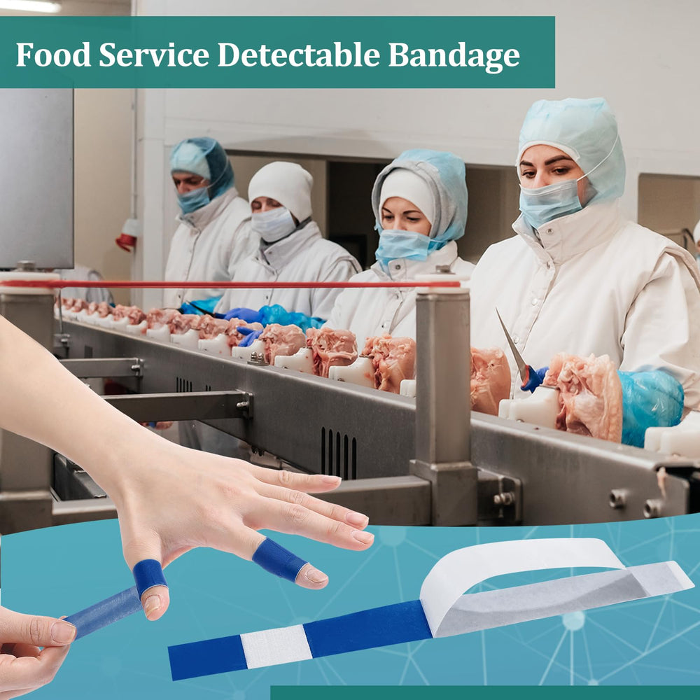 Geiserailie bandage with aluminum detector strip for quick metal detection.