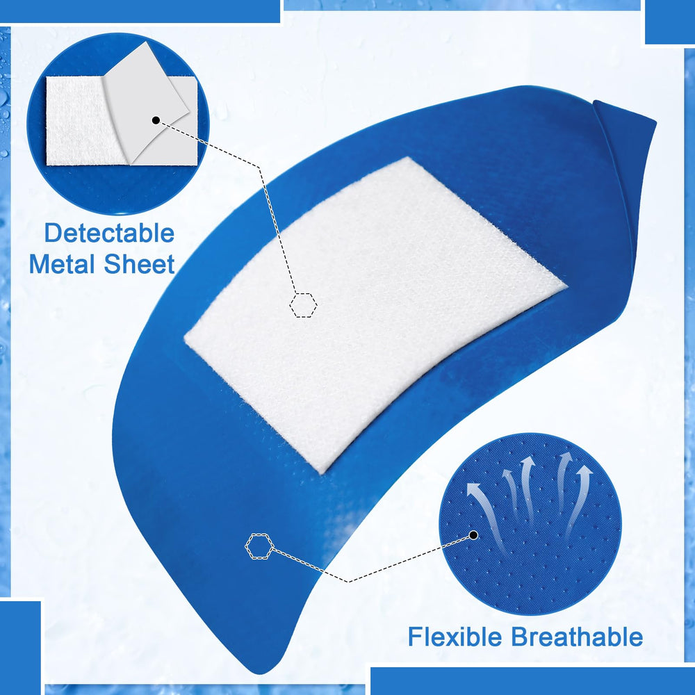 Geiserailie blue detectable bandage in 2x3 inch size for versatile coverage