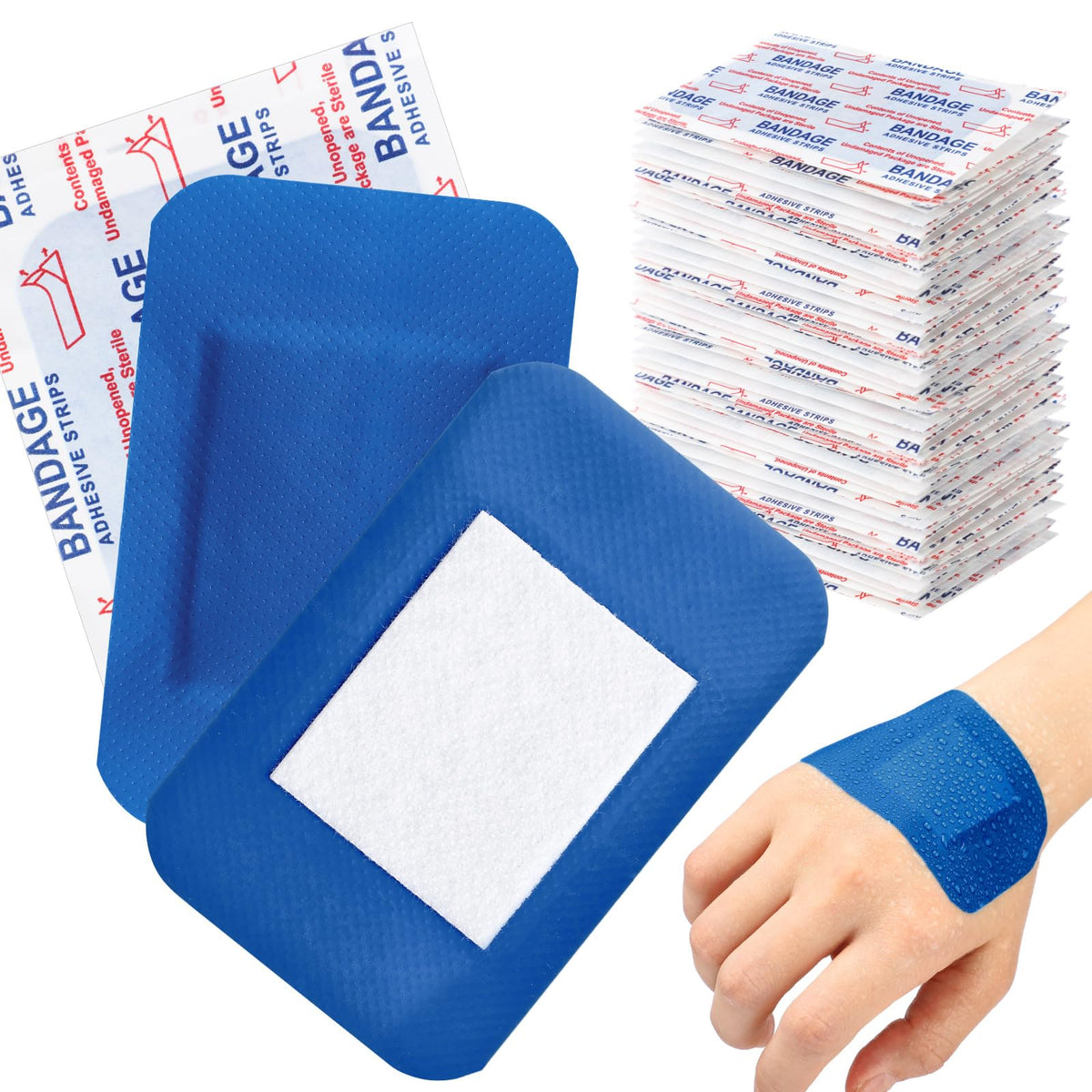 Geiserailie blue detectable fingertip bandage provides high visibility in busy kitchens