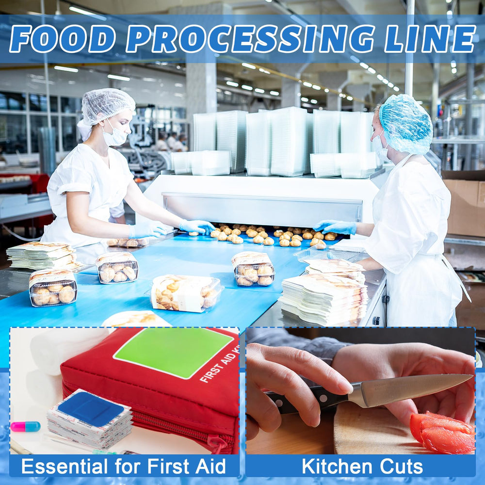 Geiserailie blue detectable bandage with metal-detection strip for safety checks