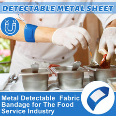 Geiserailie blue detectable bandage with nonstick pad prevents sticking