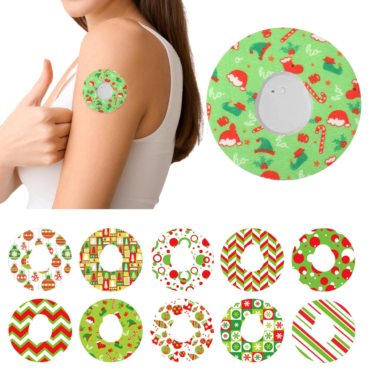 Geiserailie Dexcom G7 Santa design patch for a festive, snug fit