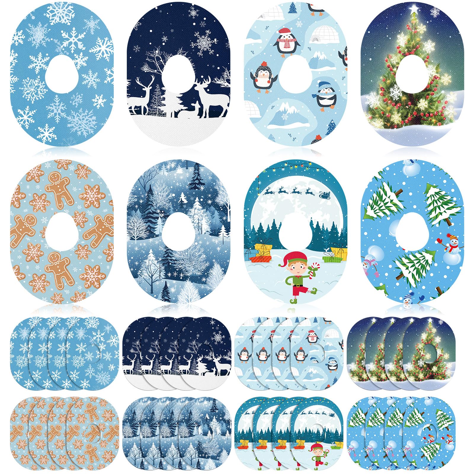 Geiserailie Christmas patches for Dexcom G7, waterproof design for swimmers and workouts.