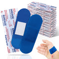 Geiserailie 120 Pcs Blue Detectable Woven Fingertip Bandages, 1x3 in, Latex Free, Waterproof, Non-Stick Pad – Rectangle