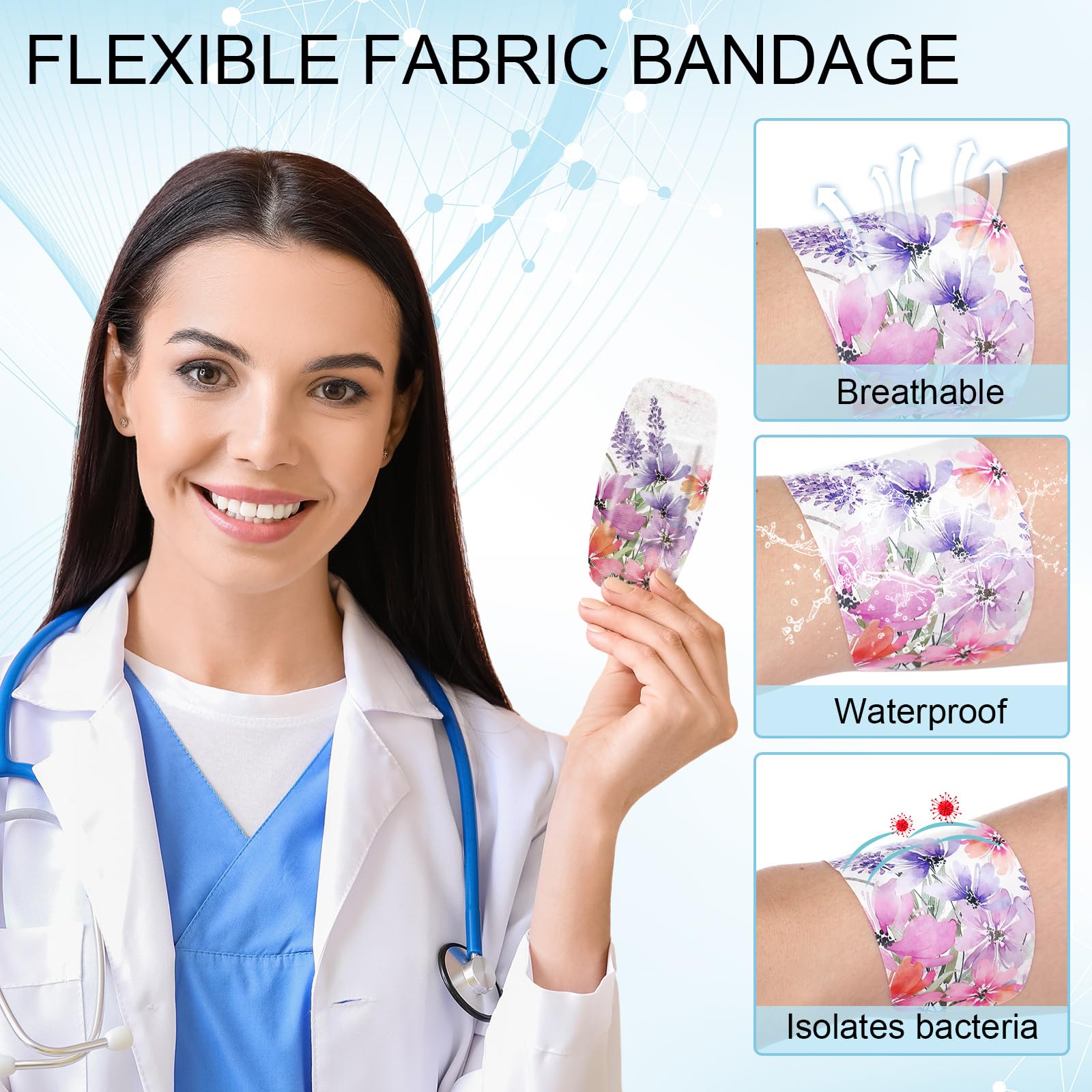 Geiserailie cushioned fabric bandage with breathable material for comfort.