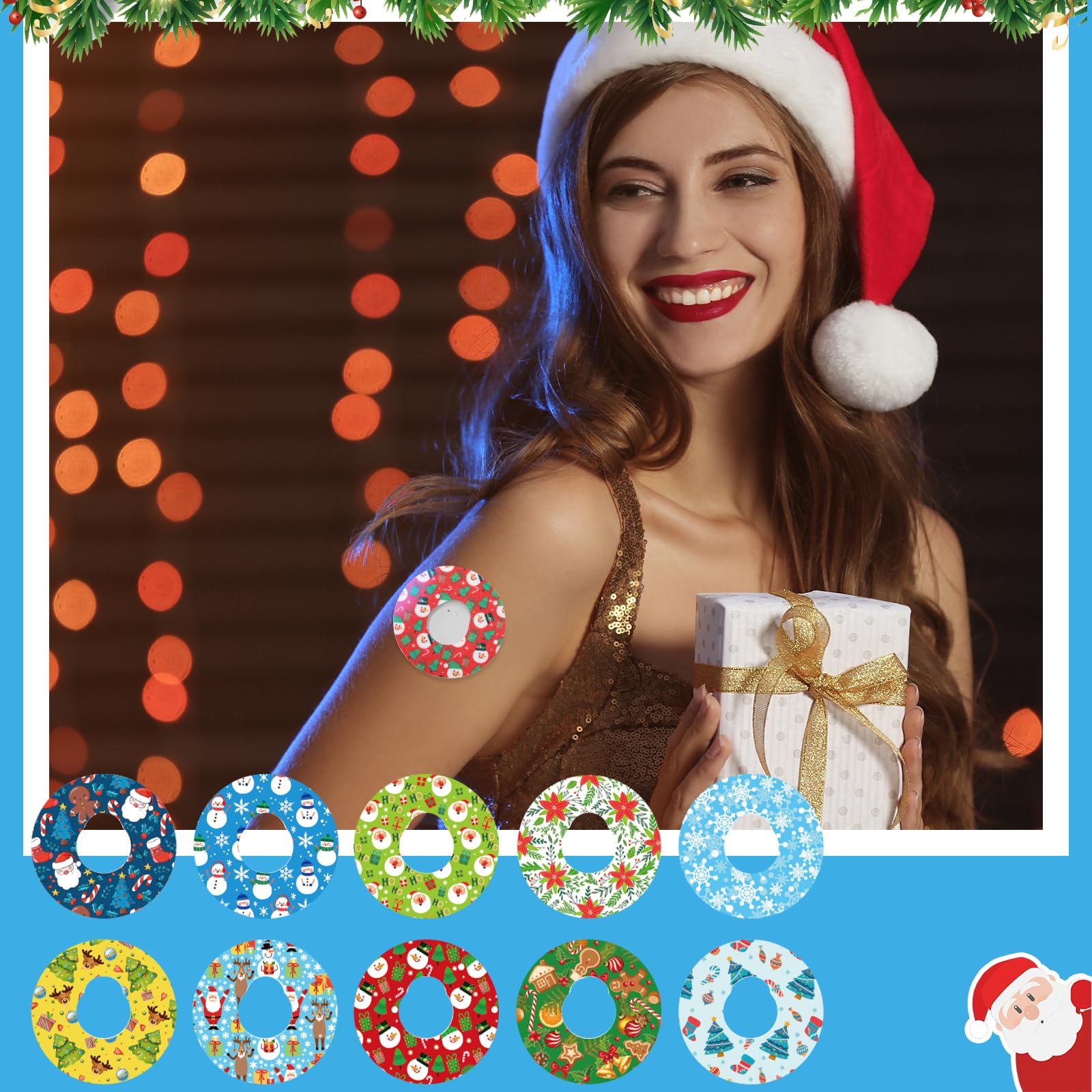 Geiserailie Dexcom G7 poinsettia patch provides charming design and secure fit
