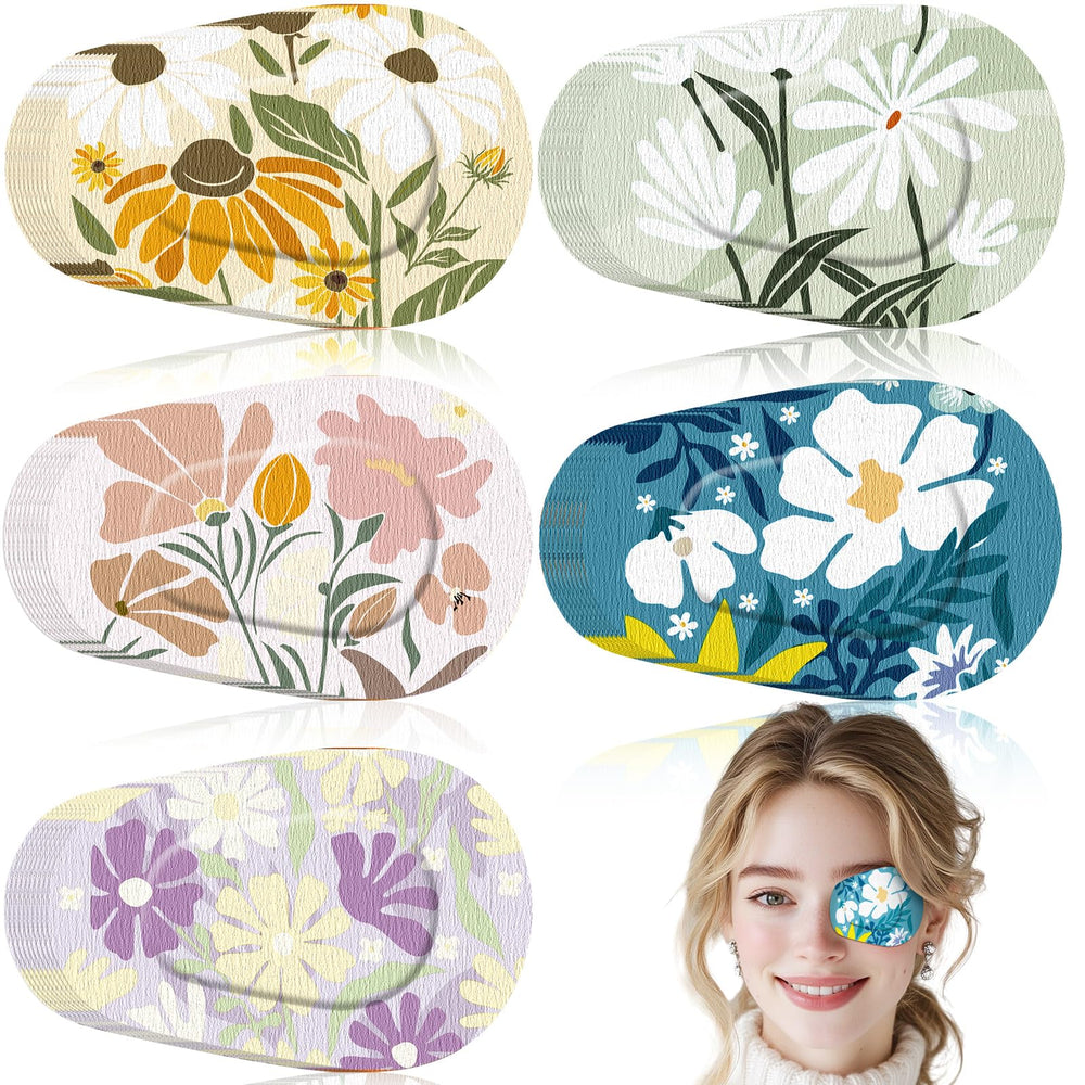 Geiserailie disposable eye patch with vintage boho flower pattern for comfortable daily wear