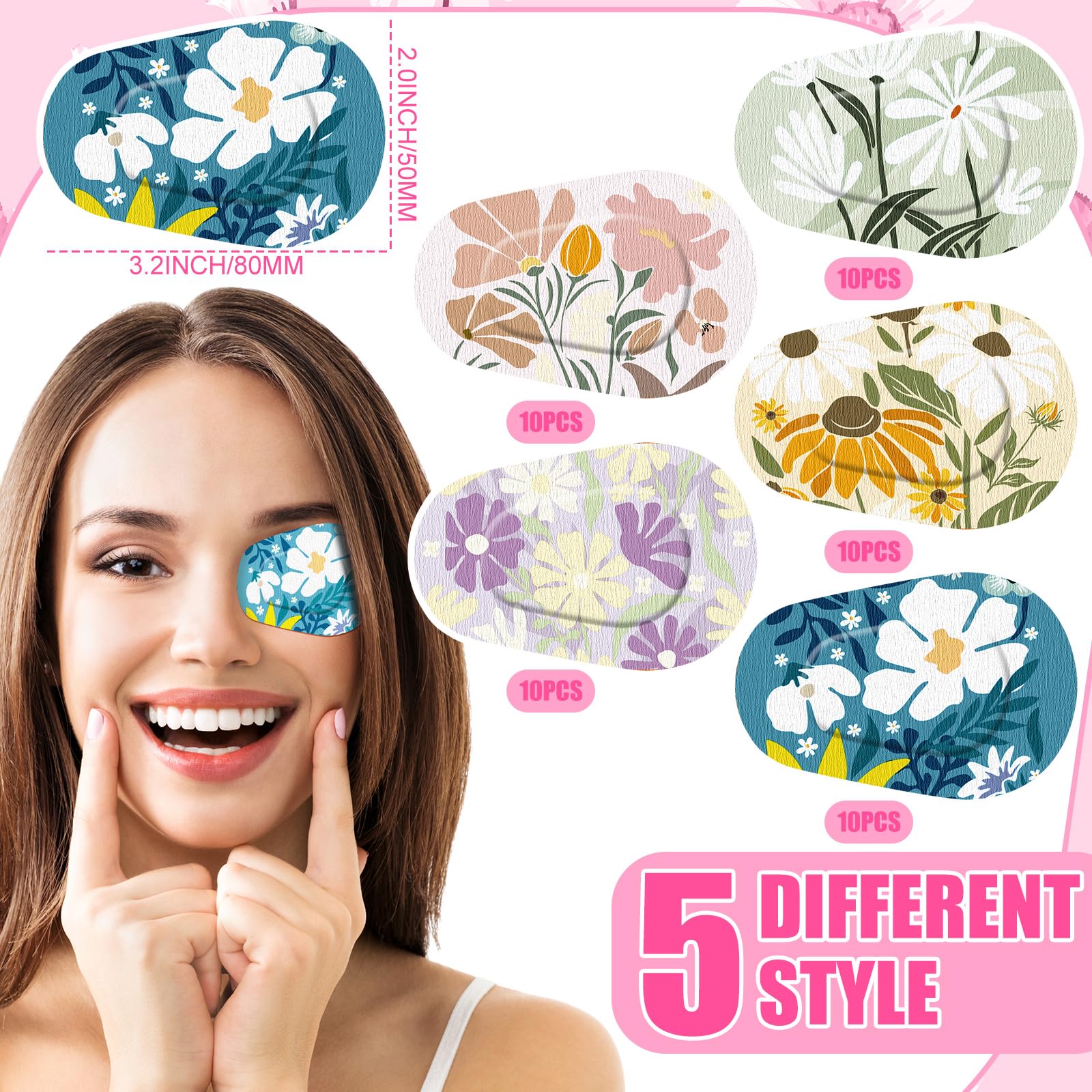Geiserailie disposable eye patch featuring floral boho designs for versatile styling and light sun shading