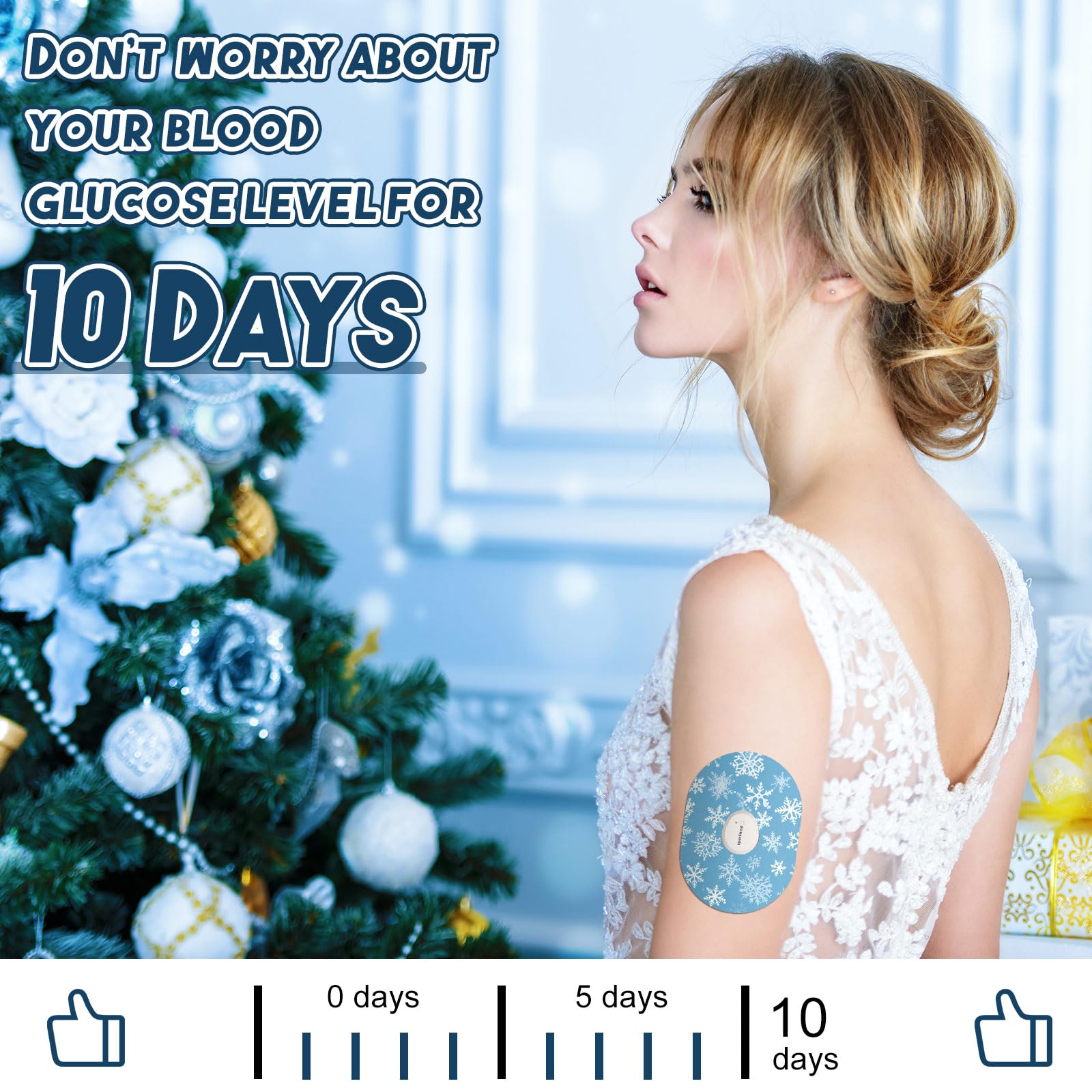 Geiserailie festive design patches add seasonal flair while protecting the CGM.