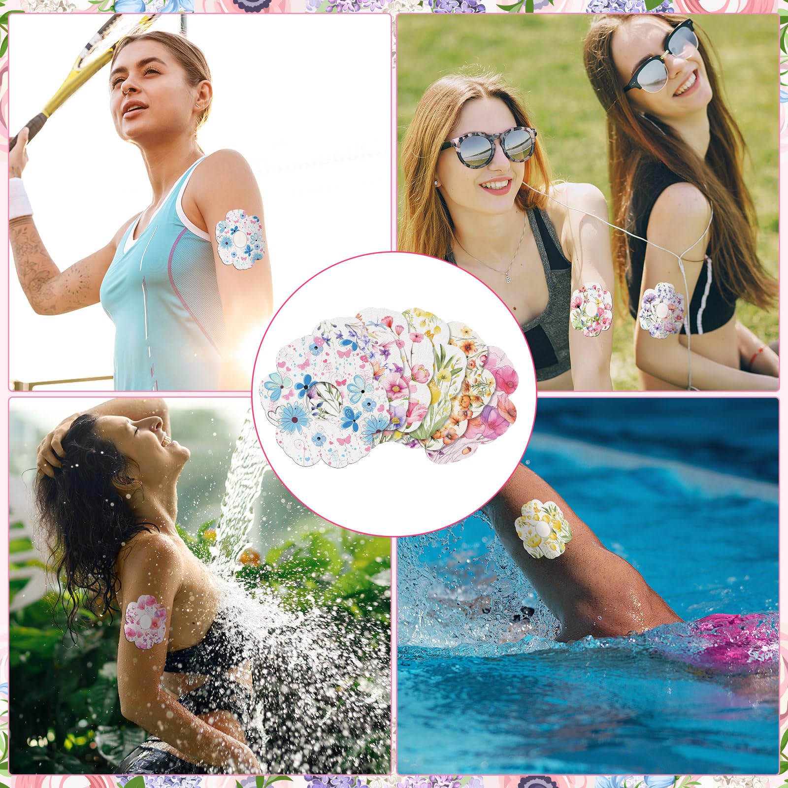 Geiserailie floral patches blend with outfits while protecting the sensor.