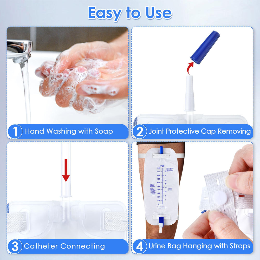 Geiserailie leg bag close‑up of easy flip drain mechanism