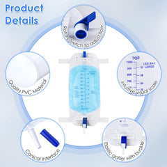 Geiserailie leg bag with graduated scale for easy output monitoring