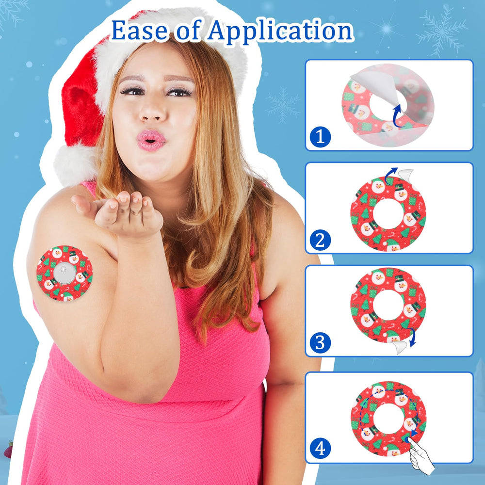 Geiserailie Libre3 gift-box patch combines durability with cheerful holiday style.