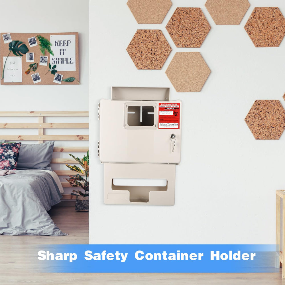Geiserailie angled view of wall-mount sharps cabinet