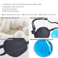 Compresa fría/calor GELMAY con parche para alivio de fatiga ocular.