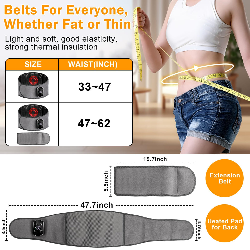 Gelpacks Direct heat belt worn on the waist offers flexible heating.