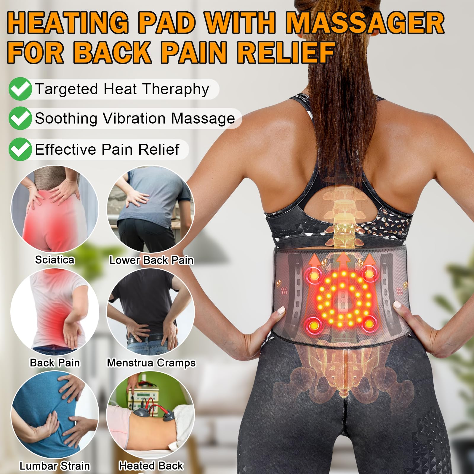 Gelpacks Direct rechargeable belt heats the waist and abdomen for portable warmth.