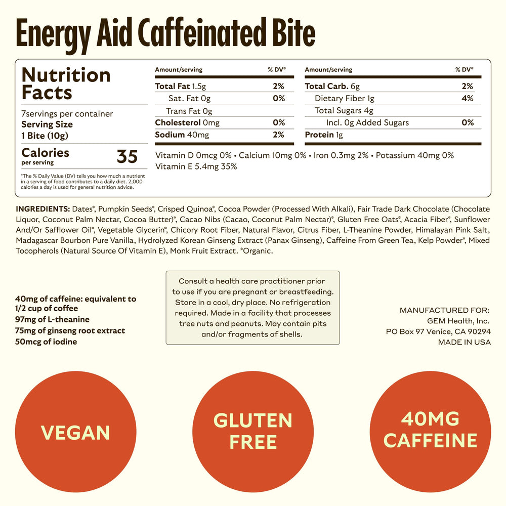 GEM Daily Bite being used as a real-food energy option