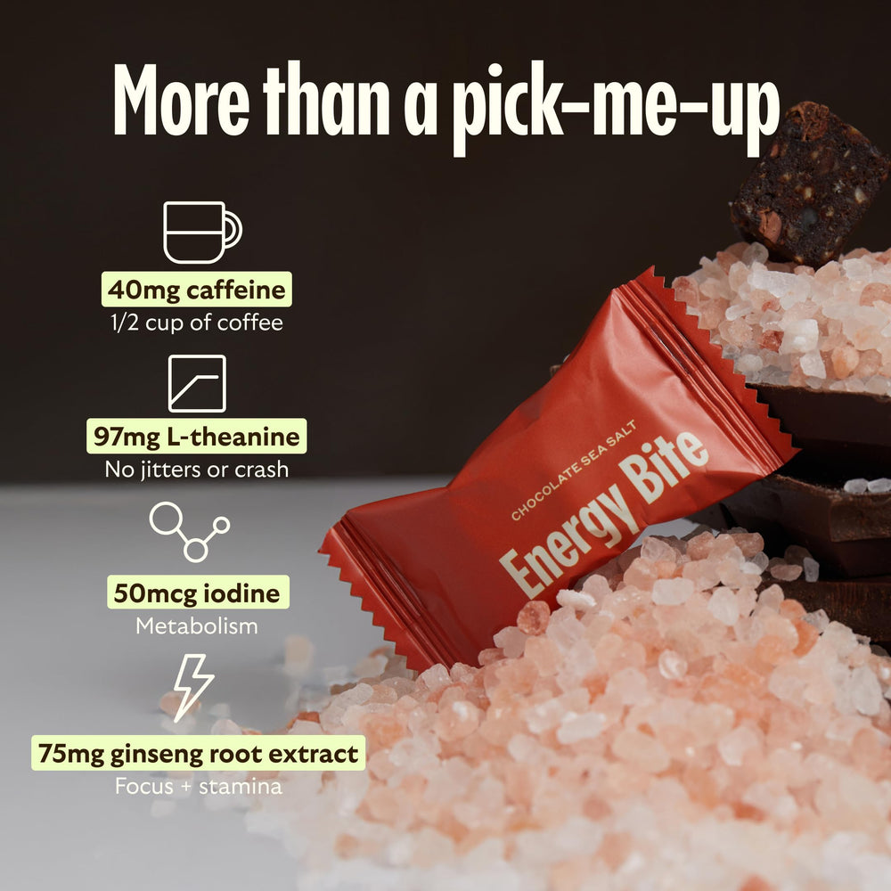 Green tea in GEM Energy bite provides a clean energy vibe.