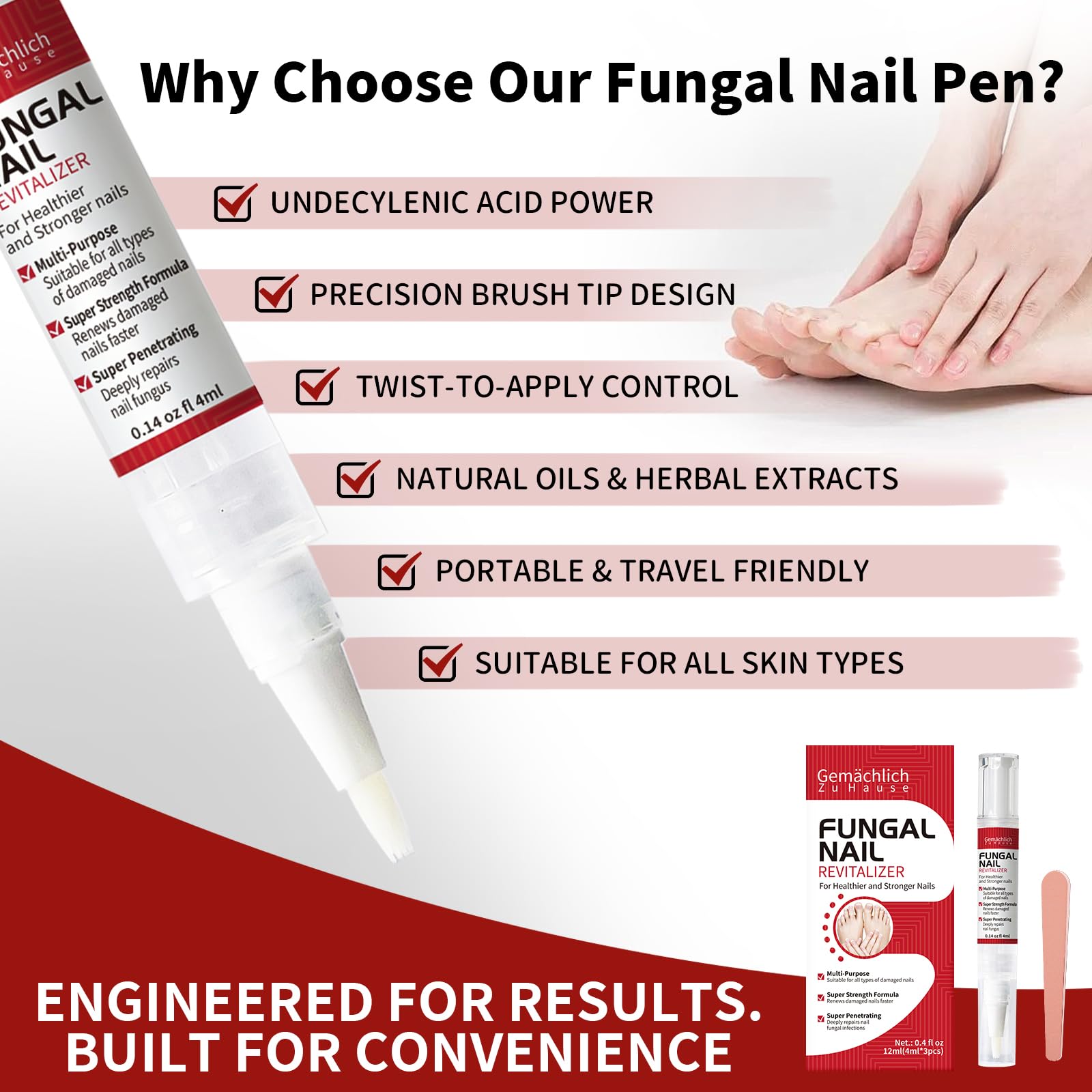 Gemächlich ZuHause antifungal pen twist-brush design enabling mess-free treatment.
