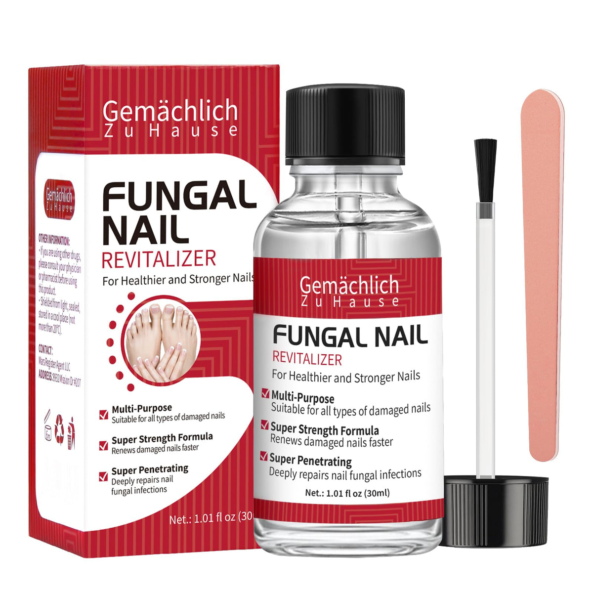 Gemächlich ZuHause toenail fungus treatment bottle showing undecylenic acid for clearer nails