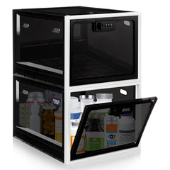 Gemaxvoled 2 pack lock box front view highlighting stackable design for organization