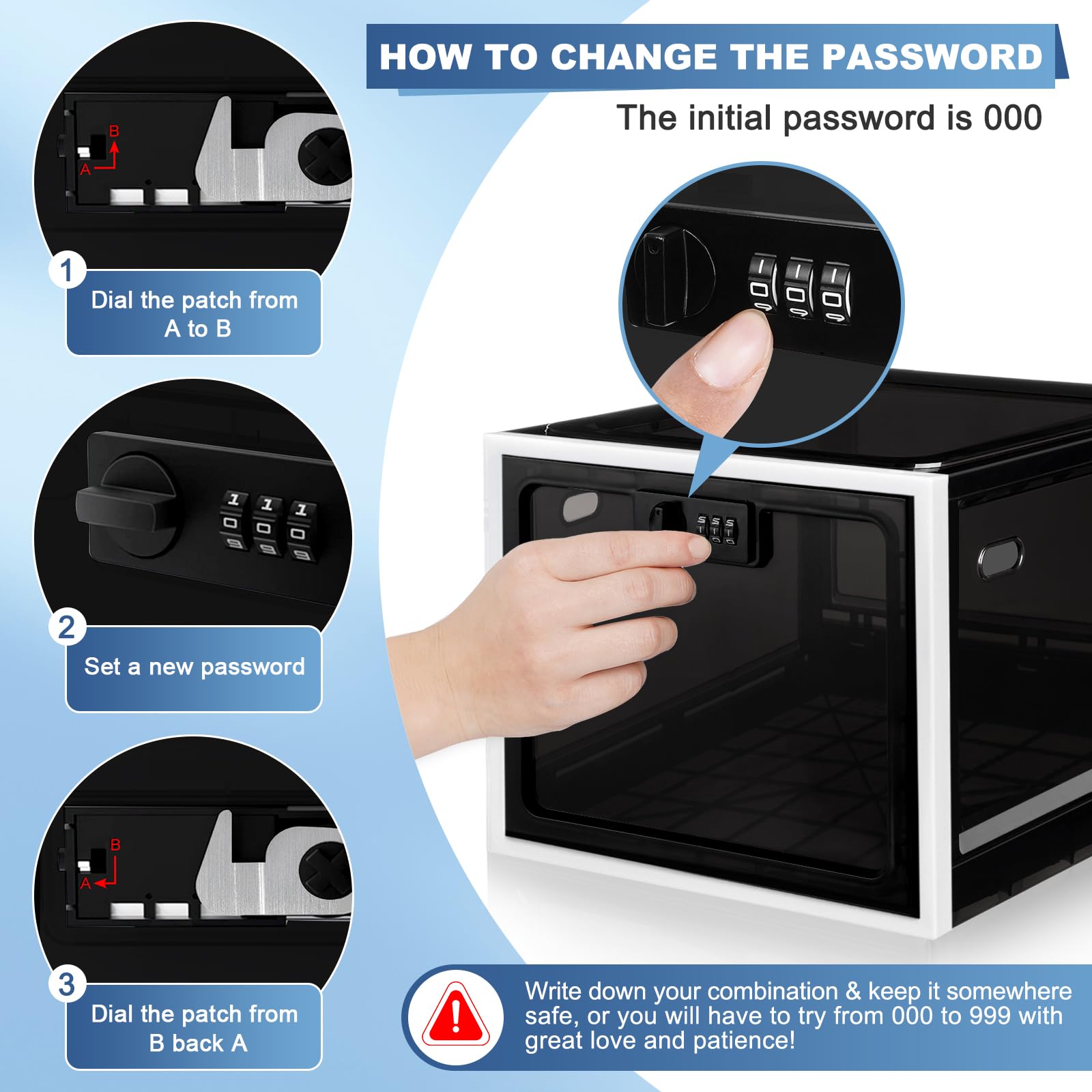 Gemaxvoled lock box with air and charger holes for ventilation and device charging
