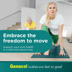 Genacol bottle on a desk signaling easy daily joint care.